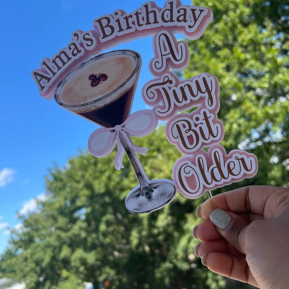 Birthday Cocktail Party Cake Topper